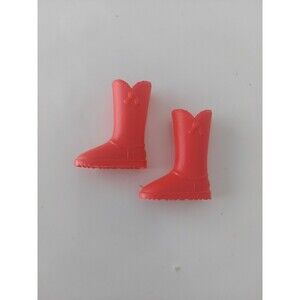 Closed Toe Red Look Fashion Flat Boots Shoes for Barbie